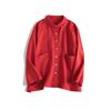 Comercio exterior estilo japonés original solapa pequeña lino puro simple artístico bolsillo grande casual holgado manga larga camisa top para mujer