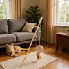 Madera Lino Palo de Madera Divertido Juguete de Palo para Gato Hecho a Mano Pluma Campana Nuevo Suministros para Gato Mascota Sisal Transfronterizo Modelo Caliente