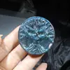 Labradorita natural de alto brillo pequeña margarita girasol Ankh pieza tallada piedra en bruto piedra lunar accesorio DIY colgante