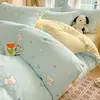 2026 Novo Conjunto de Roupa de Cama de Algodão 100% Quatro Peças Lençol de Cama Totalmente Algodão Capa de Edredom Estilo Fresco Conjunto de Roupa de Cama de Três Peças para Dormitório de Estudante