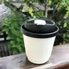 Copo de Café Descartável com Tampa para Bebida Quente Leite de Soja Chá com Leite Copo de Papel Kraft para Embalagem Comercial Yixu Bebida Fria Shihuai