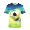 Camiseta Redonda de Tallas Grandes Europea/Americana Estampada Camiseta Digital 3D para Hombre Secado Rápido Manga Corta Camiseta Deportiva