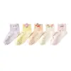 Calcetines de trampolín transpirables de tubo medio antideslizantes para niños del fabricante, calcetines de puntos para el suelo para niños, calcetines de malla de dibujos animados para niñas pequeñas