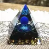Variedade de Pedra Amethysta Natural Triturada Pirâmide Cristal Resina Decorações Artesanais para Mesa de Casa