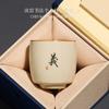 Taza de té de horno Ru traje Taza Maestra Apertura Cerámica Escrita a mano Taza Individual Regalo de acompañamiento para Ancianos Caja de Regalo de Alta Gama