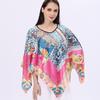 Camisa de Proteção Solar Temu Transfronteiriça para Mulheres, Pulôver de Primavera e Verão, Xale Fino, Lenço Versátil, Lenço Quadrado, Caimento Solto para Roupa Externa