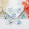Accesorios de Joyería Hechos a Mano DIY Flor de Rosa de Cristal Iridiscente Colgante Único o Doble Materiales de Accesorios de Colgante de Flor de Cristal
