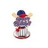 Decoración para Fiesta Temática de Béisbol Traje Bandera Béisbol Deportes Fiesta de Cumpleaños Bandera Flor Tarjeta de Pastel Panal