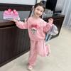 Conjunto Esportivo Infantil Primavera e Outono 2025 Novo Estilo Moletom Infantil Conjunto de Duas Peças da Moda Roupa de Bebê Kuromi