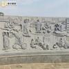 Relieve de talla de piedra de mármol blanco Antigüedad china Decoración de pared exterior de patio de villa Piedra azul Talla de pez loto Mural calado