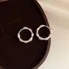 Brincos de renda redondos com contas estilo coreano minimalista, versáteis e elegantes, luxo leve e sensação de alta qualidade, brincos femininos