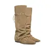 Botas hasta la rodilla estilo nómada, uso de dos maneras, punta fina, botas fruncidas apiladas, caña alta, estilo Melard, Botas vaqueras occidentales picantes para mujer