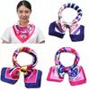 Pañuelo Cuadrado Pequeño Coreano Profesional Seda y Satén Versátil Stewardess de Banco Miembro de Tren Moda de Negocios Decorativo Pañuelo para Mujer