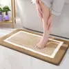 Alfombra de Piso de Color Sólido de Cachemira Imitación de Alta Venta, Felpudo Absorbente de Agua y Secado Rápido para Inodoro y Baño, Alfombra Antideslizante para Baño del Hogar