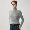 Nuevo suéter de cuello alto tejido para mujer de cachemira 100% pura para otoño e invierno con cuello superpuesto, de alta gama y versátil