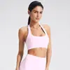 Sujetador Deportivo Cruzado Europeo y Americano con Cuello Halter para Mujer, Ropa de Yoga de Verano con Almohadillas en el Pecho, Sujetador de Yoga Pilates Sexy sin Espalda
