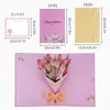 Regalo Creativo para el Día de San Valentín, Ramo de Flores 3D Tridimensional, Tarjeta Pequeña, Bendición de Gratitud, Regalo para Maestros, Tarjeta de Felicitación para el Día del Maestro, Sensación de Alta Calidad
