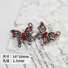 Colgante de Mariposa Casual de Aleación con Goteo de Aceite Incrustado de Circonita Colgante DIY para Collar Pulsera Pendientes y Otros Accesorios de Joyería