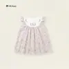Vestido floral pastoral estilo coreano para niñas, vestido infantil bordado de manga larga, nuevo vestido abotonado estilo chino con mangas acampanadas pequeñas