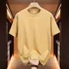 Camiseta de algodón de manga corta holgada 2025 nueva casual para hombre y mujer de color liso manga corta al por mayor moda simple generación cabello