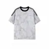 Nueva Camiseta de Manga Corta para Hombre 2025, Camiseta Casual de Verano Holgada Tie-Dye, Top Rayado Retro Americano de Media Manga