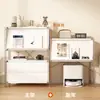 Porta-revistas Bauhaus prateleira branca com porta basculante armário lateral de sofá para sala de estar armário de armazenamento de chão multicamadas quarto ins