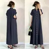 Vestido Nuevo de Verano 2026 Estilo Japonés para Viajar Cuello Alto Holgado de un Solo Botón