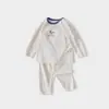 Conjunto de ropa interior para bebé, colección de primavera y otoño, capa base de algodón puro para niños, pijamas separados para niños y niñas, top y pantalones de otoño para bebé
