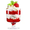Taza de Mousse Taza Desechable con Cuchara Plástico Mini Taza para Helado Gelatina Tiramisú Taza de Vino Tinto Transparente