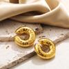 Europa y Estados Unidos transfronterizos acero inoxidable oro real 18K tubo grueso tipo C clip para oreja exagerado patrón de serpiente clip para oreja pendientes de acero de titanio