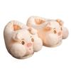 Pantuflas de felpa de animales de dibujos animados acolchadas de invierno para cabello transfronterizo, bolsa cálida para el hogar, dormitorio, zapatos de algodón para piso