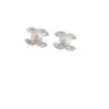 Nuevos Pendientes de Perla de Agua Dulce Zirconia Doble C Diseño Femenino Estilo Pequeño Chanel Elegante Dulce y Exquisitos Pendientes Estilo Socialité