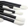 Pincel de Labios Desechable Mango Sólido Negro Pincel de Labios con Flocado Paquete de 50 Pincel Portátil para Lipstick Herramientas de Belleza Pincel