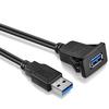 Cable de Datos de Carga Rápida para Coche Cable de Datos de Carga Rápida USB 3.0 de una Sola Cabeza Corriente de 2A Cable de Datos USB de Panel Embebido 3.0