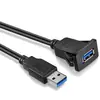 Cabo de dados USB fêmea com cabeça redonda para carro, cabo de carregamento USB macho para carro, adaptador de geladeira, cabo de extensão para celular