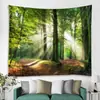 Tecido de Tapeçaria para Pendurar na Parede Amazon Mais Vendido no Exterior Pano de Fundo Estilo Ins Série Floresta Pano Decorativo Tapeçaria Boêmia