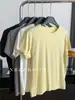 2026 novo verão feminino Lyocell Tencel algodão stretch cor sólida manga curta camiseta modeladora top básico para usar por baixo