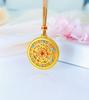 Colgante de Brújula de Ocho Tesoros de Esmalte Dorado Arena Vietnamita, Color Duradero, Latón Chapado en Oro, Cadena de Suéter para Mujer de Moda