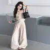 Conjunto de Verão para Meninas 2026 Novo Casual Estilo Coreano para Meninas Mais Velhas Colete com Gola de Boneca e Calça de Perna Larga Conjunto de Duas Peças