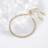 Comércio Exterior Mais Vendido Pulseira de Zircônia 3mm Totalmente Cravejada em Diamante para Mulheres, Pulseira de Cristal Simples Ajustável de Alto Padrão para o Verão Atacado