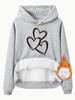 Suéter europeu e americano eBay Independent Station Sweater feminino outono e inverno com forro de lã e capuz em estoque Camisa casual feminina de manga comprida em formato de coração