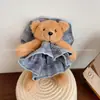 Lindo coletero de oso de peluche, scrunchie de oso tridimensional, adorable coletero de estilo perezoso para mujer, coletero para moño bajo