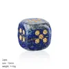 Dados de Cristal Natural Juego de Mesa de Ocio Transfronterizo Ágata Jade Tallado Estilo de Esquina Redondeada Dados de Piedra Semipreciosa Basados en Puntos de 15 mm