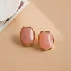 Pendientes de botón Ovalados de Perla de Resina de Aguja de Plata Transfronterizos Europeos y Americanos Pendientes de Atmósfera de Lujo Ligero Pendientes de Moda Simples Versátiles Accesorios para Pendientes