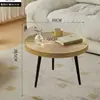Mesa de centro creativa estilo nórdico transfronteriza para sala de estar, diseño minimalista, adecuada para apartamentos pequeños, tablero redondo, con un diseño que se asemeja a los anillos de los árboles
