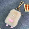 Nova Bolsa Transversal de Pelúcia 2026 para Mulheres, Versão Coreana Fofa de Desenho Animado Monstrinho Bolsa para Celular, Bolsa de Ombro Peluda Fashion e Versátil