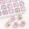 Rhinestone Iridiscente Galvanizado para Arte de Uñas, Rose Octagonal Nuevo de Caña Alta, Cristal de Rosa Milenio de Fondo Puntiagudo 8*8