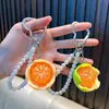 Llavero Cadena Perla Naranja Azúcar Colgante Bolsa Pequeña de Resina Fruta Pequeña Simulada de Verano Pequeño Regalo Al por Mayor