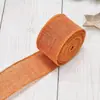 Cinta de Lino Imitación Colorida con Borde de Alambre Rollo de Lino Decoración Navideña Hecha a Mano Cinta Decorativa Empaque Fabricante Mayorista