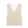 Ins Transfronterizo Europeo y Americano 2026 Nueva Moda Elegante Ropa para Mujer al por Mayor Estilo Coreano Holgado Ropa Exterior Crochet Calado Chaleco
